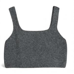 NEW Everlane Cozy Stretch Tank Wool Yak Blend Square Neck Gray Grey Size XL